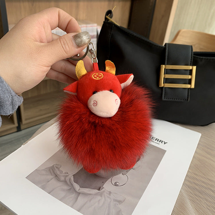 Wholesale Cute Cow Plush Keychain